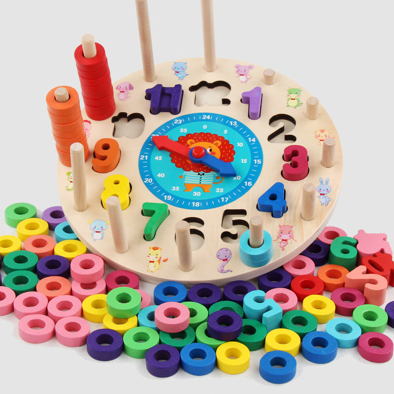 Lernspielzeug Zahlen Uhr Holz Kinder Spielzeug bunt