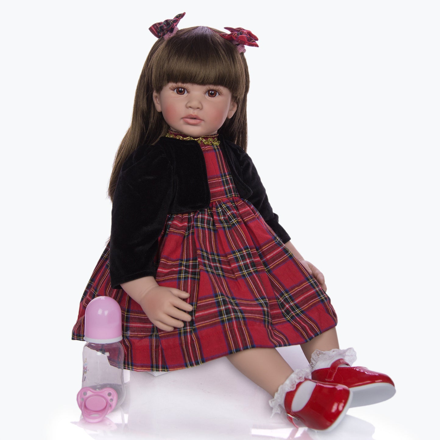 60 cm  Baby Puppe große Schwester lange Haare mit Zubehör Mädchen Spielzeug Geschenk Geburtstag